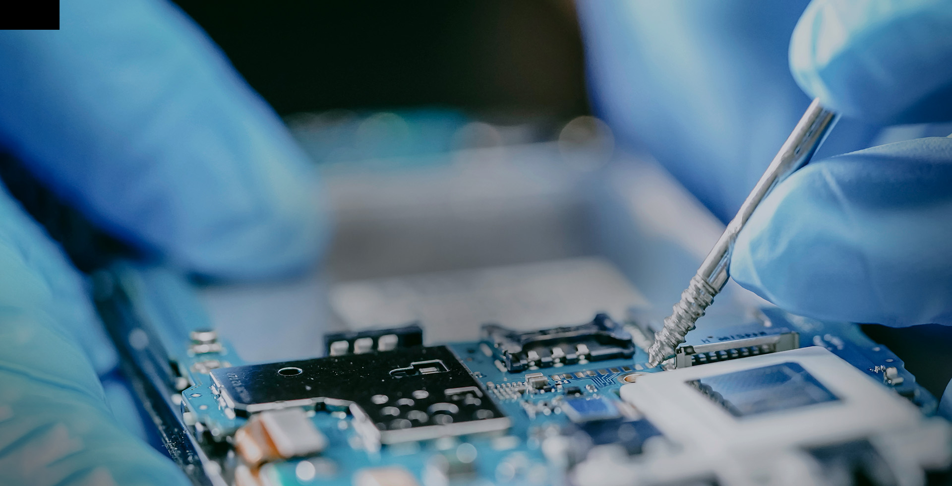 RF modules and ceramic assemblies on a production tabletop