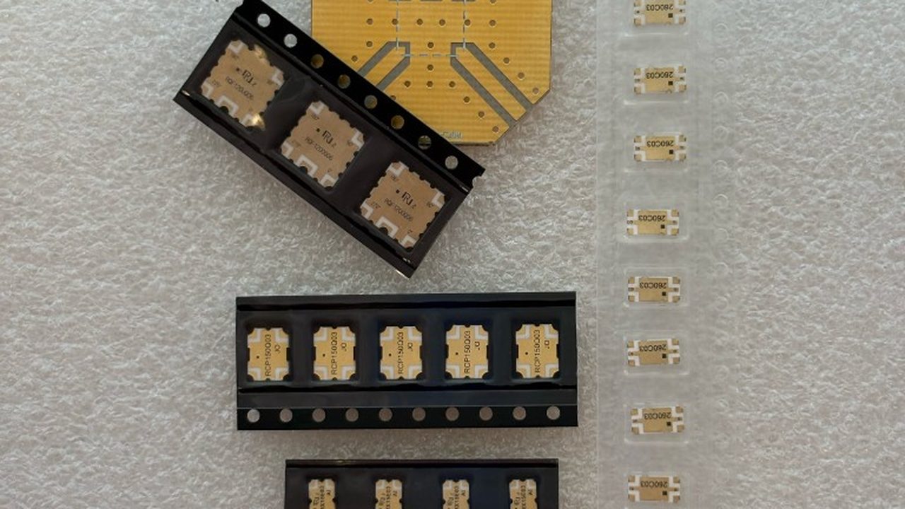 Representative LTCC and compact RF component samples in packaging