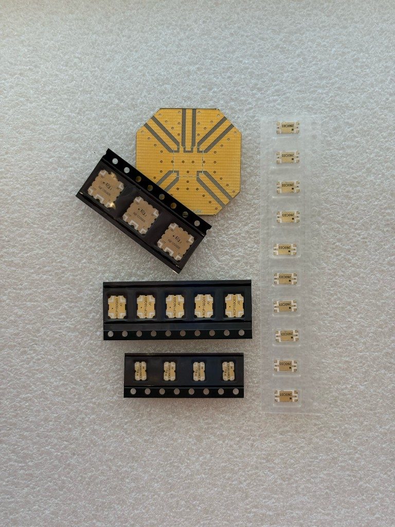 Representative LTCC component samples in packaging